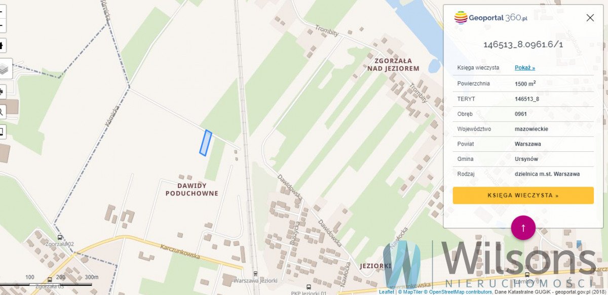 Działka 1500 m2 z WZ, blisko komunikacji i centrum Warszawa, Ursynów Jeziorki Południowe, Dawidowska  1 500m2 Foto 1