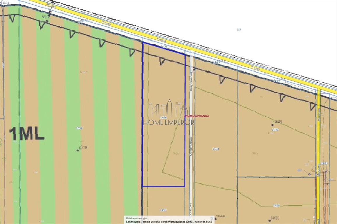 Polecam działkę 1500 m² pod dom jednorodzinny z mediami Warszawianka, Prosta  1 500m2 Foto 1