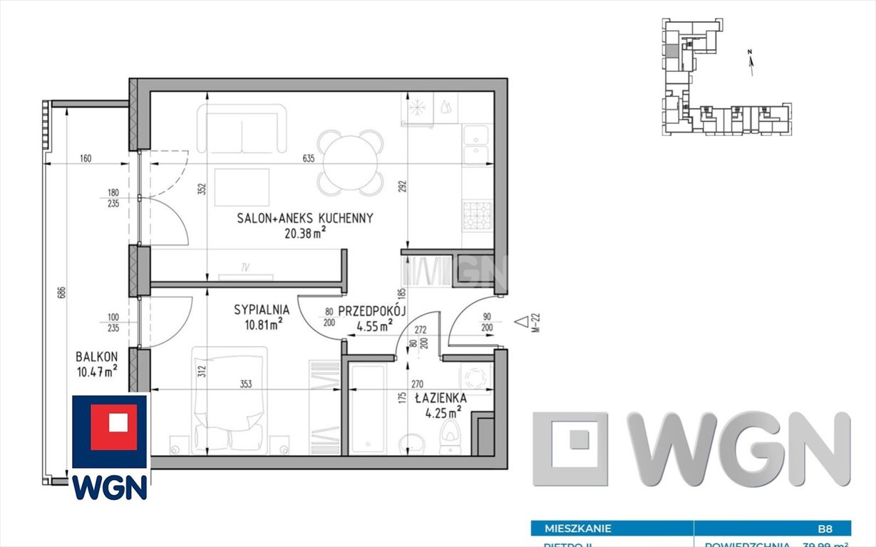 Nowoczesne 2 pokoje z dużym balkonem 10m2 w Wrotkowie Lublin, Wrotków, Wrotków  40m2 Foto 1