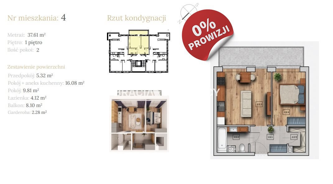 Mieszkanie dwupokojowe na sprzedaż Kraków, Czarnochowice, Czarnochowice, Dębowa  38m2 Foto 3