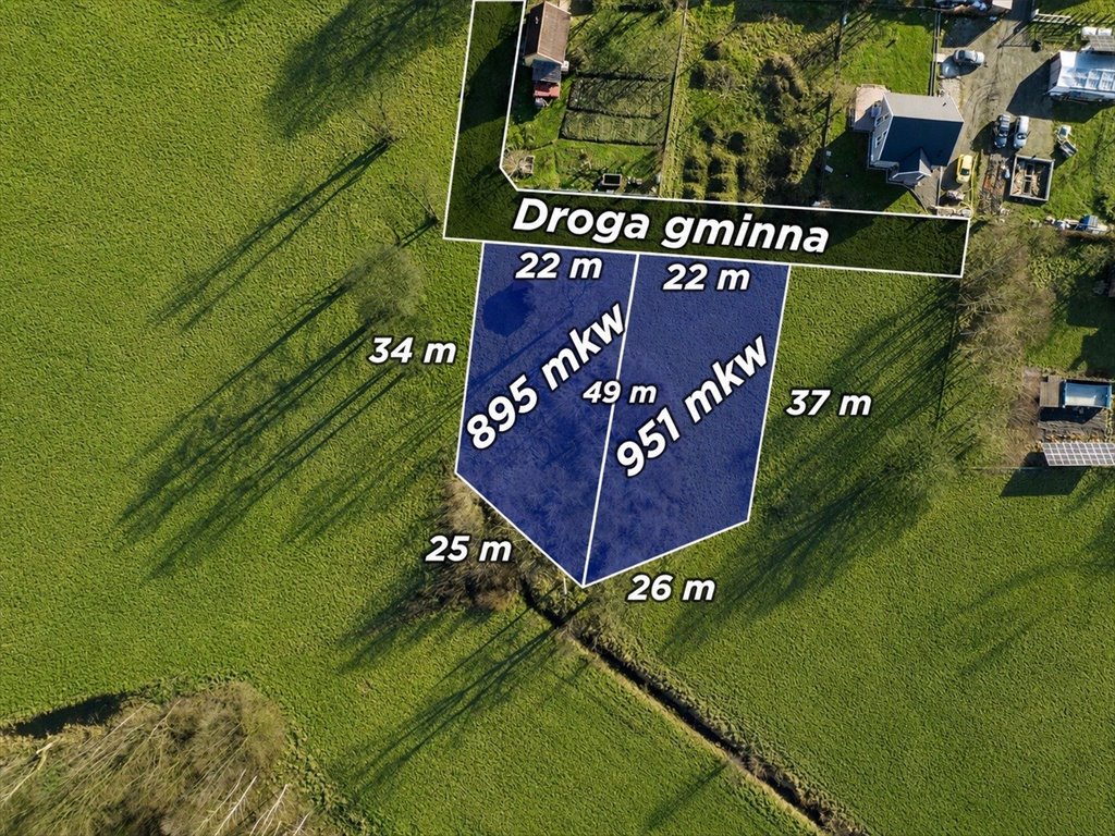 Do sprzedania działka pod dom z mediami w spokojnej okolicy Borek  895m2 Foto 1