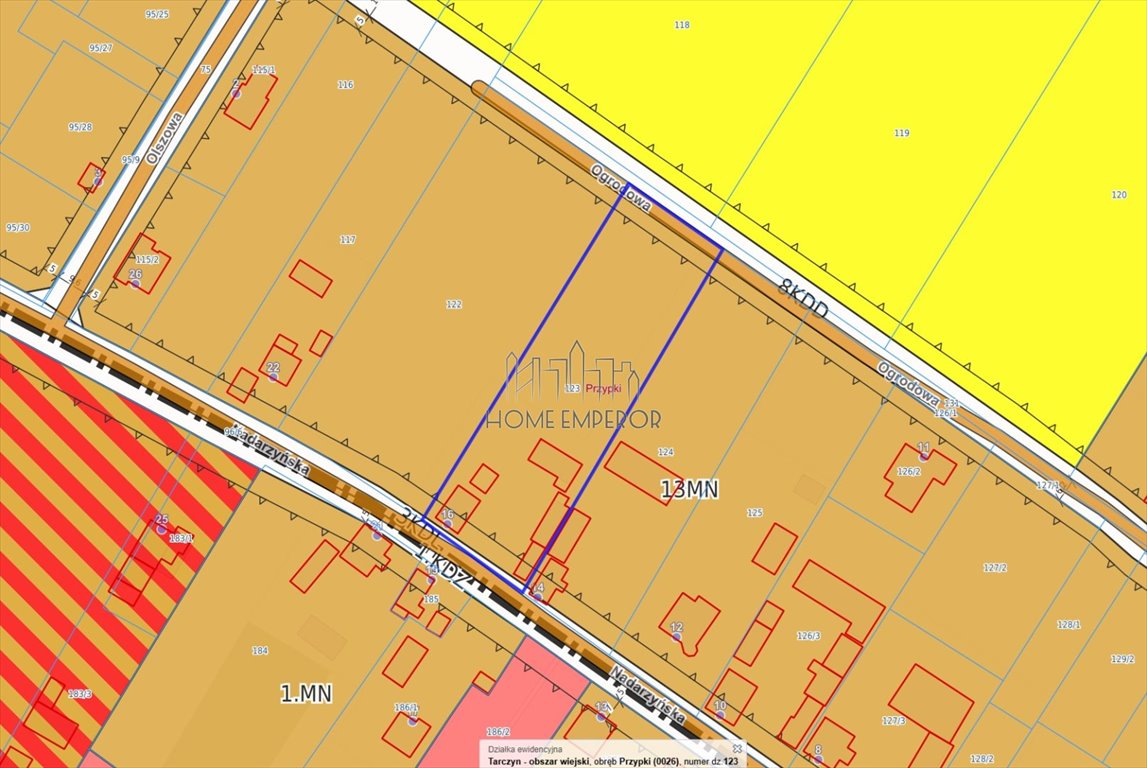 Działka 3861 m² z domem i mediami, plan MN, Tarczyn Przypki, Nadarzyńska  3 861m2 Foto 1