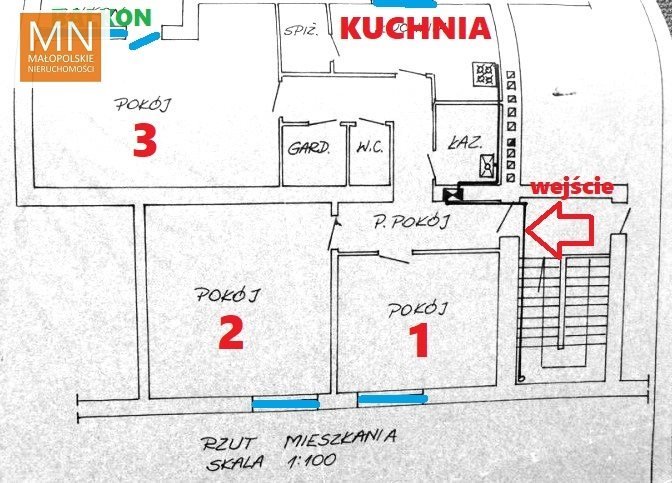 Do sprzedania przestronne 86 m² mieszkanie z dużym balkonem w Krakowie Kraków, Nowa Huta  86m2 Foto 1