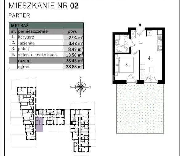 Mieszkanie trzypokojowe na sprzedaż Lublin, Ponikwoda, Rumiankowa  28m2 Foto 1