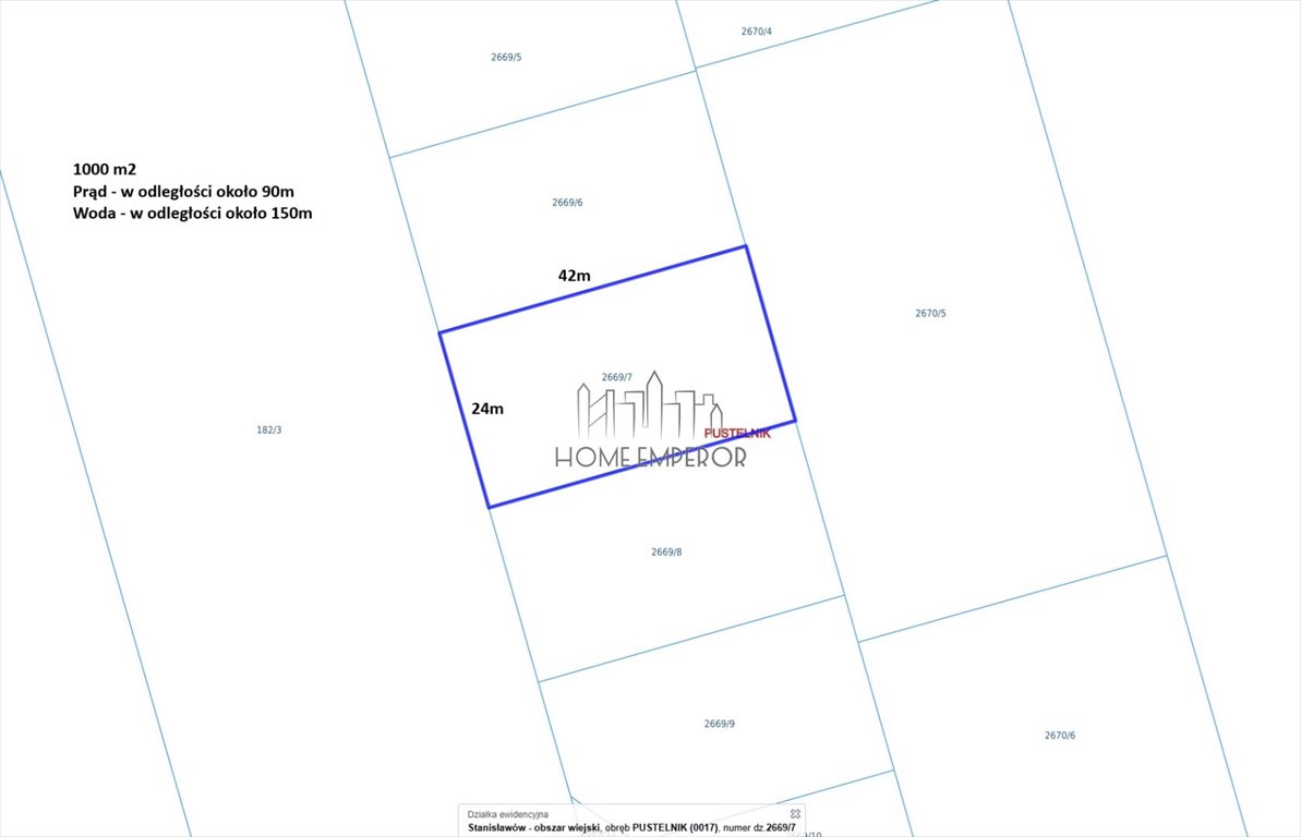 Sprzedam działkę 1000 m² w Pustelniku z mediami i potencjałem Pustelnik, Spacerowa  1 000m2 Foto 1