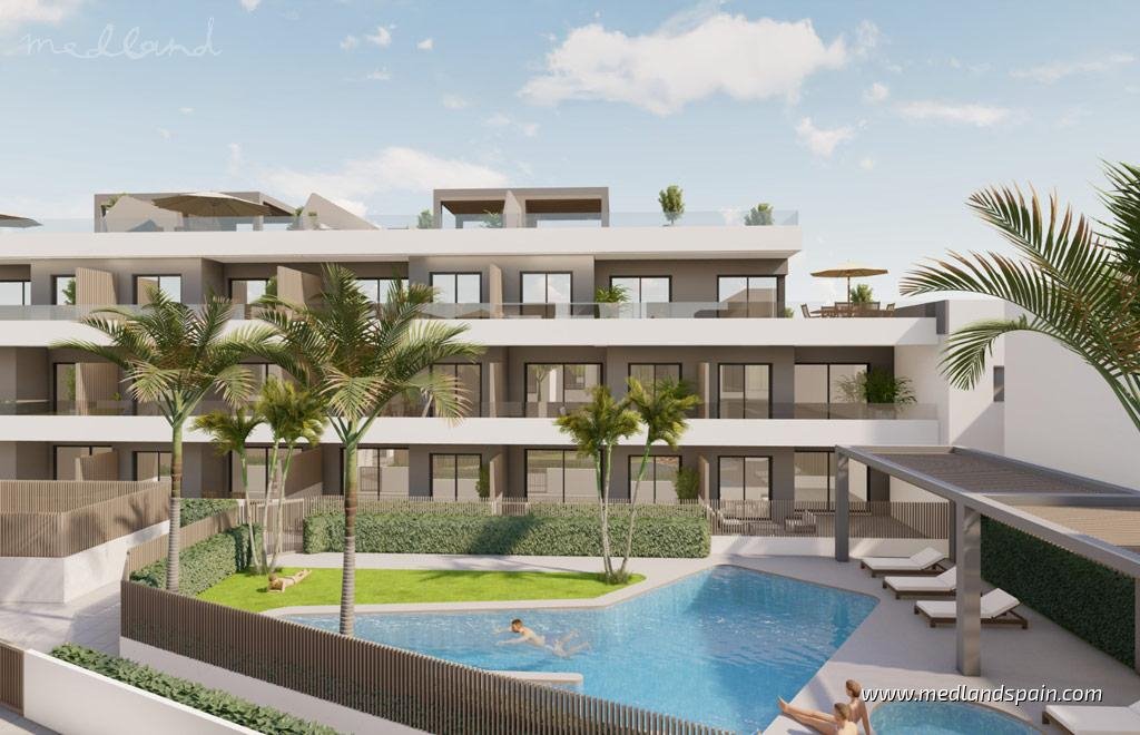 Nowoczesne apartamenty z basenem i tarasami w Pilar de la Horadada Hiszpania, Pilar de la Horadada  77m2 Foto 1