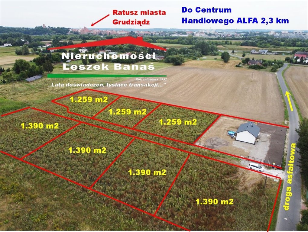 Działka budowlana na sprzedaż Grudziądz  1 259m2 Foto 2