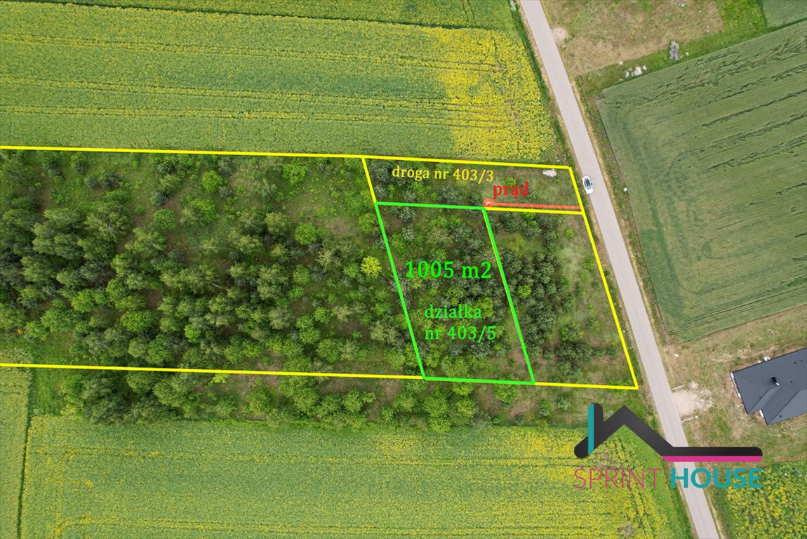 Działka 1005 m2 pod dom z prądem i wodą w spokojnej okolicy. Ugniewo, Szkolna  1 005m2 Foto 1