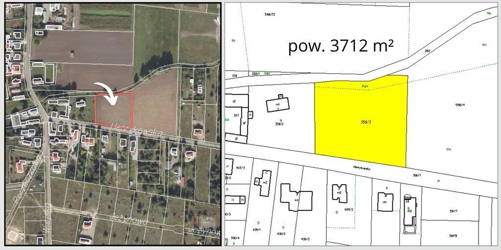 Działka pod zabudowę w Przybyszewie, 3712 m², przetarg Przybyszewo, Henrykowska  3 712m2 Foto 1