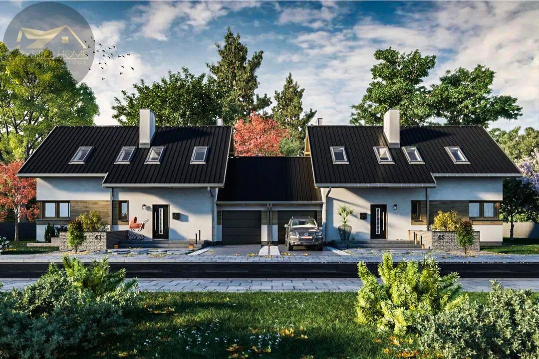 Nowoczesny dom bliźniak z garażem, energooszczędny, 158 m2 Milikowice  158m2 Foto 1