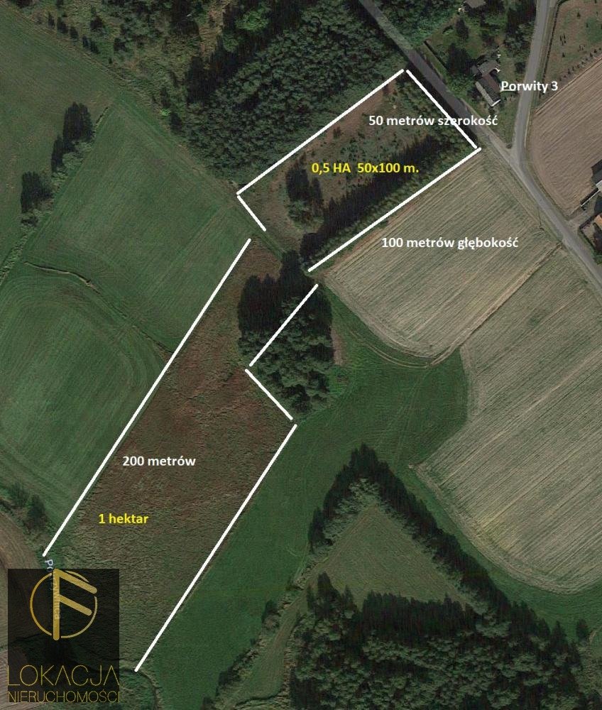 Duża działka 15 000 m² z mediami, idealna pod rezydencję Porwity  15 000m2 Foto 1