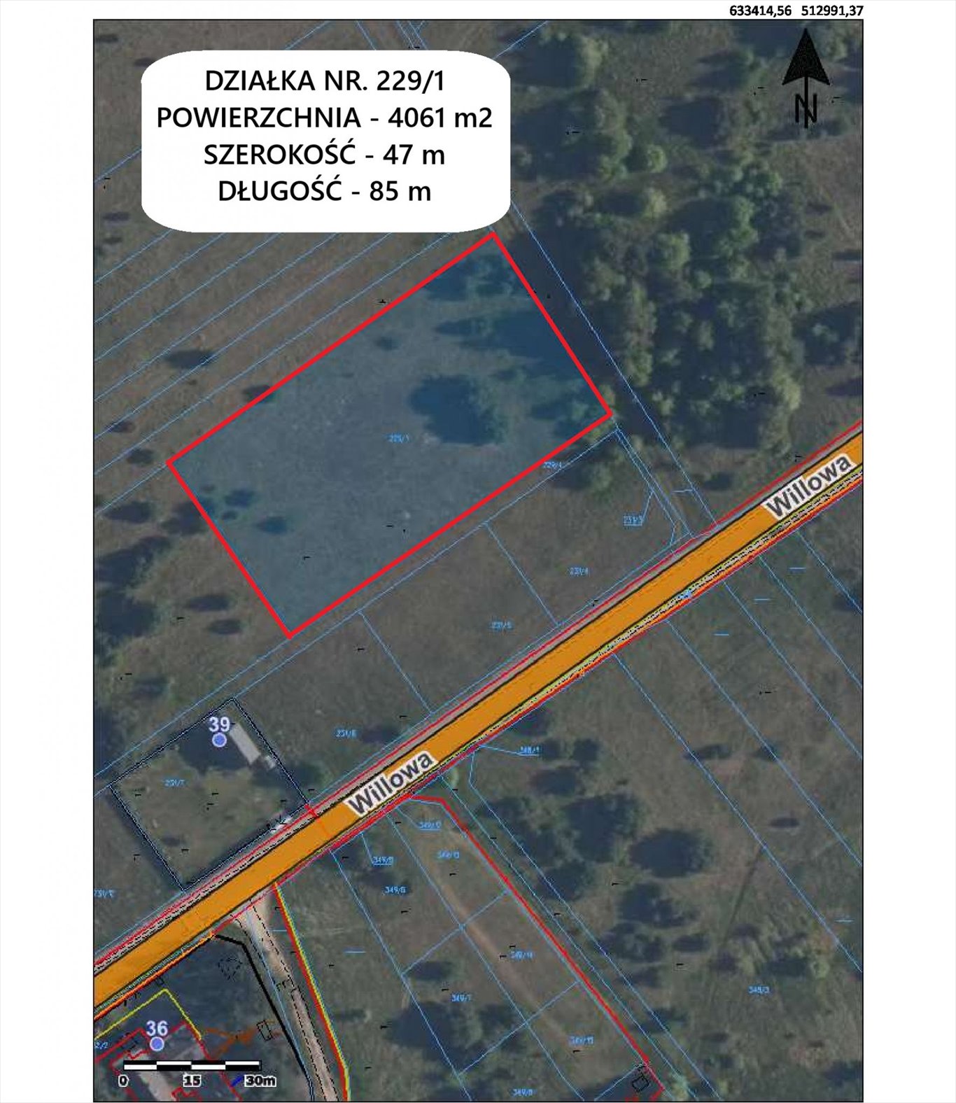 Działka pod zabudowę jednorodzinną w Wieliszewie, 4061 m2 Wieliszew, Wieliszew, Willowa  4 061m2 Foto 1