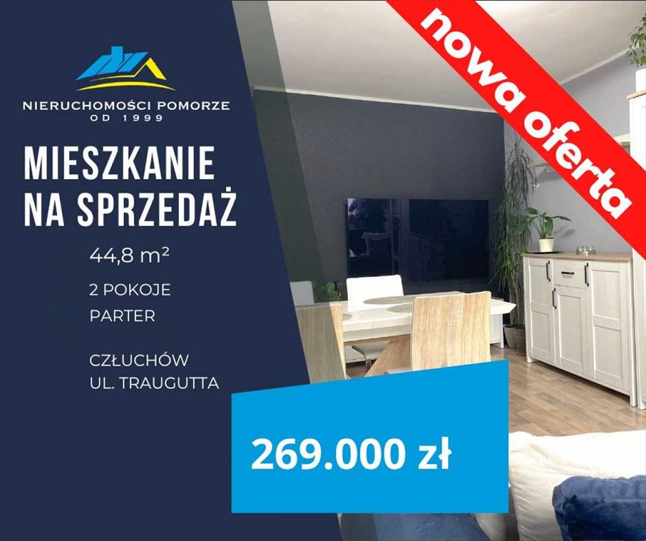 Mieszkanie dwupokojowe na sprzedaż Człuchów, Traugutta  45m2 Foto 1