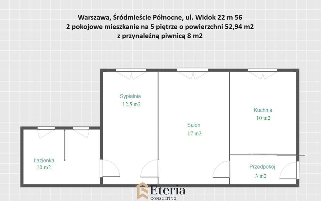 Mieszkanie dwupokojowe na sprzedaż Warszawa, Śródmieście, Widok 22  53m2 Foto 12