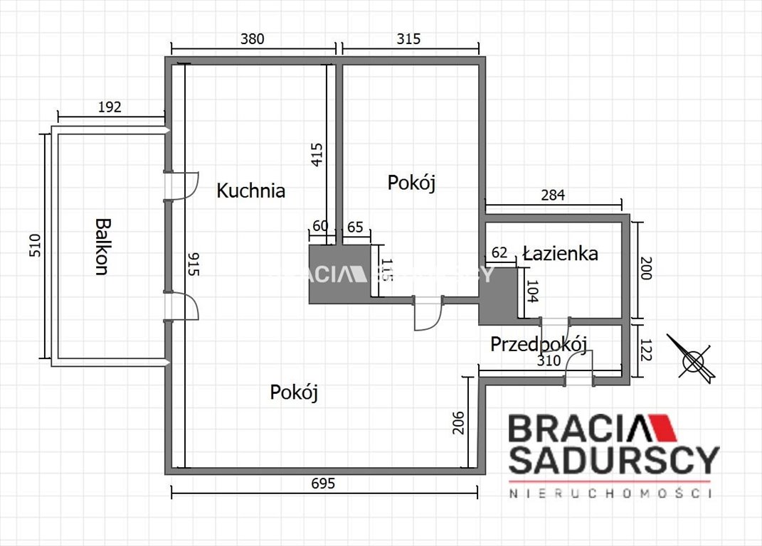 Mieszkanie dwupokojowe na wynajem Kraków, Bronowice, Stawowa  52m2 Foto 4