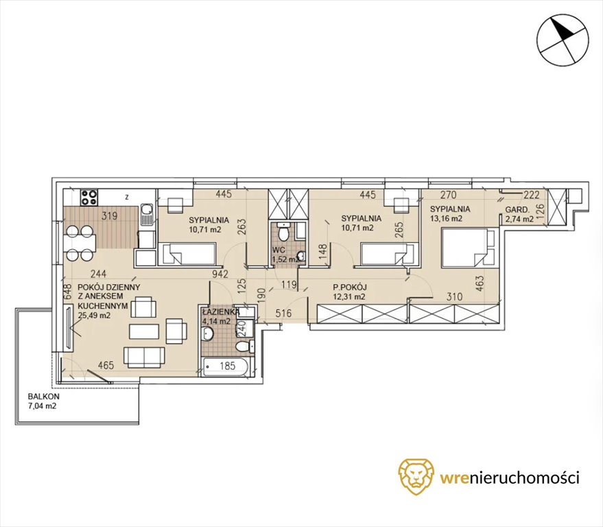 Mieszkanie czteropokojowe  na sprzedaż Wrocław, Sołtysowice, Lothara Herbsta  81m2 Foto 11