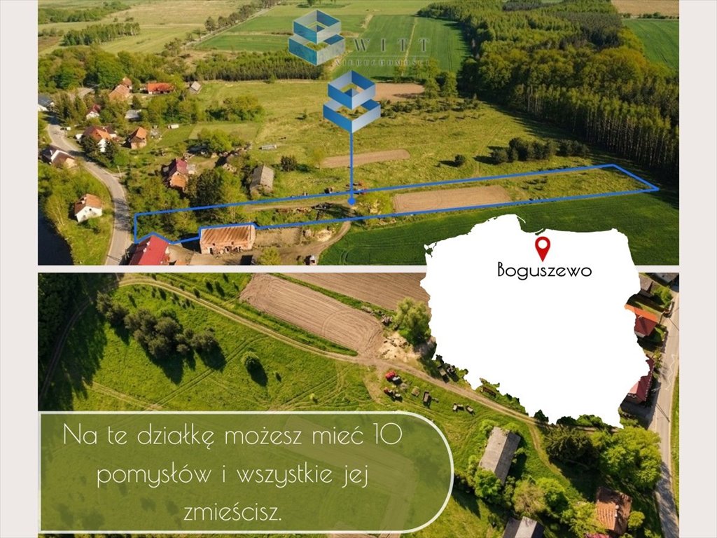 Działka 6262 m² z WZ pod dom i agroturystykę w Boguszewie Boguszewo  6 262m2 Foto 1