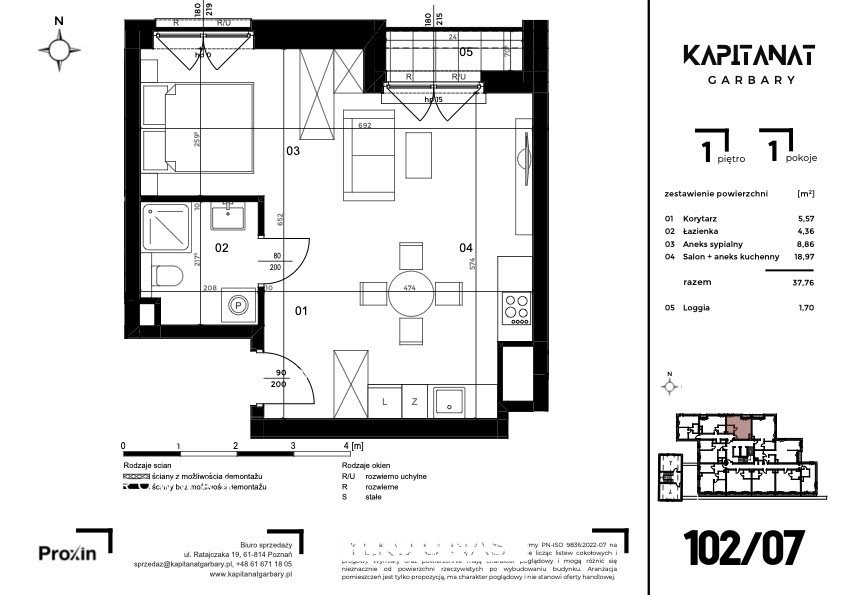 Nowoczesne mieszkanie 37,76 m² w sercu Poznania z loggią Poznań, Centrum, Garbary  38m2 Foto 1