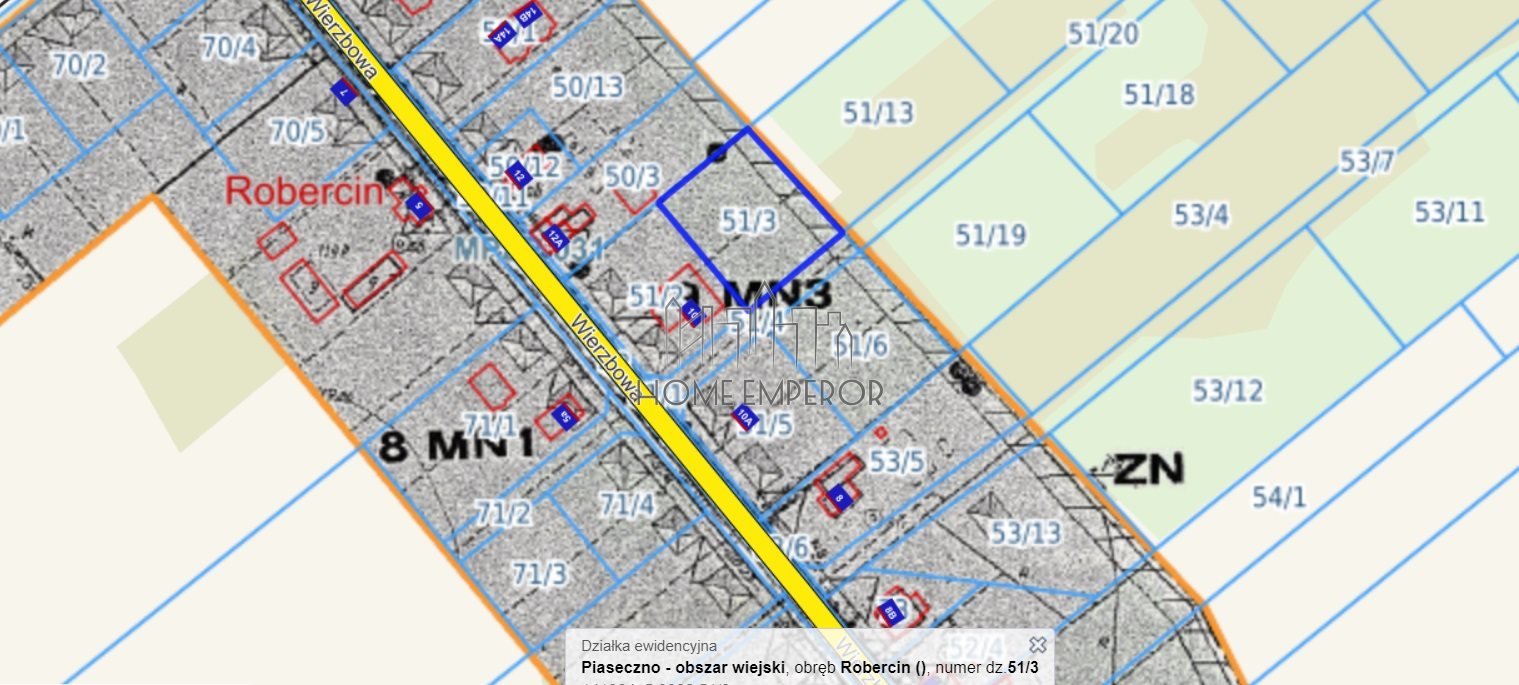 Działka budowlana na sprzedaż Robercin, Wierzbowa  1 650m2 Foto 1