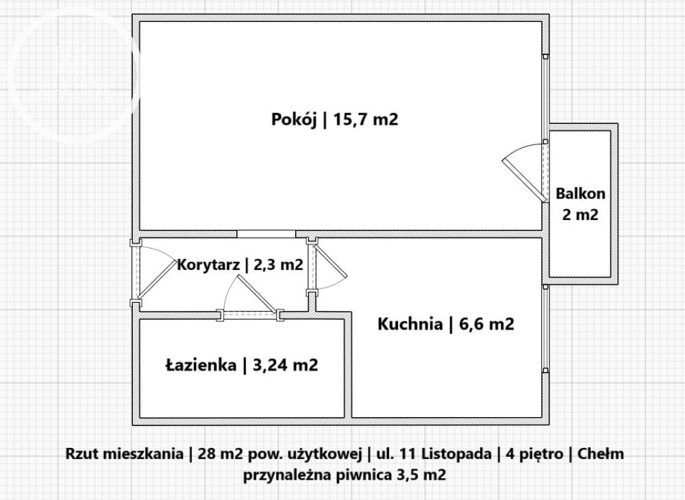 Kawalerka na sprzedaż Chełm, 11 Listopada  32m2 Foto 2