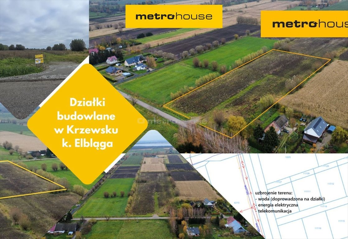 Działka 973 m² w Krzewsku (blisko Elbląga) z mediami Krzewsk  973m2 Foto 1