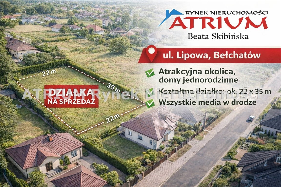 Działka budowlana 766 m² z MPZP, pod dom i usługi Bełchatów  766m2 Foto 1