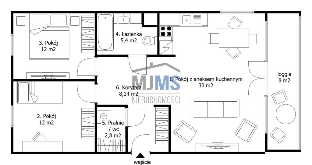 Mieszkanie trzypokojowe na sprzedaż Rumia, Lotnisko, Jeziorna  70m2 Foto 20