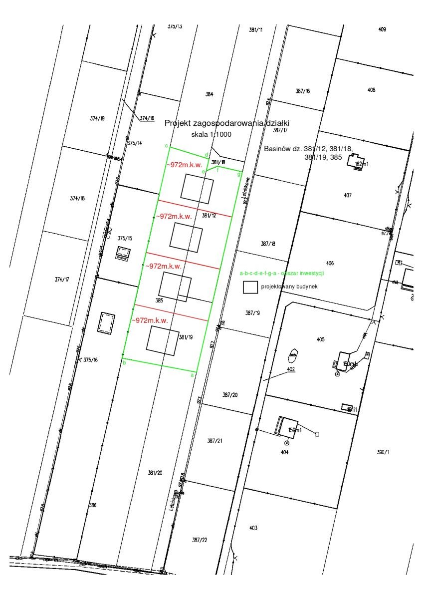 Działka budowlana na sprzedaż Basinów  972m2 Foto 2