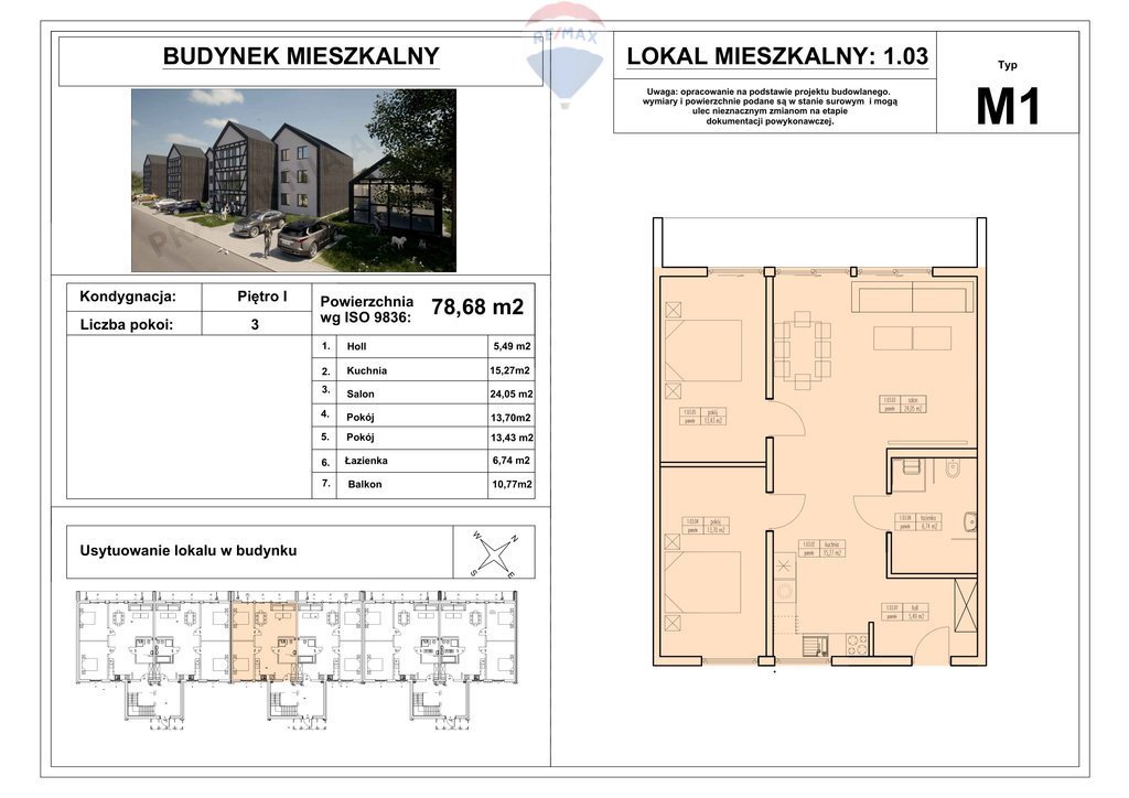 Mieszkanie trzypokojowe na sprzedaż Bobolin, Letniskowa  79m2 Foto 7