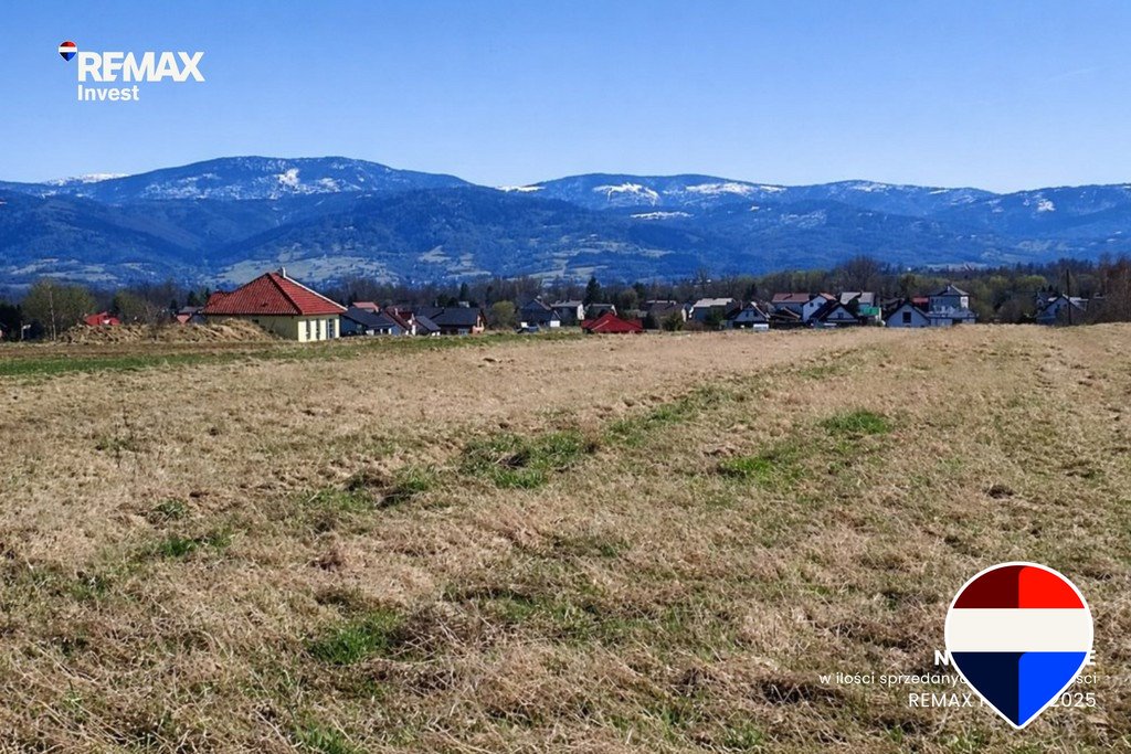 Działka z panoramicznym widokiem na Beskidy, płaska, spokojna okolica Lipowa, Aroniowa 0  2 000m2 Foto 1