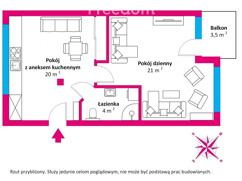 Mieszkanie dwupokojowe na sprzedaż Kołobrzeg, al. I Armii Wojska Polskiego  45m2 Foto 5