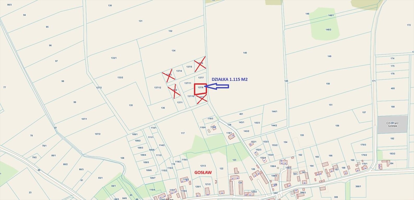 Działka z warunkami zabudowy blisko morza – 1115 m² Gosław  1 115m2 Foto 1