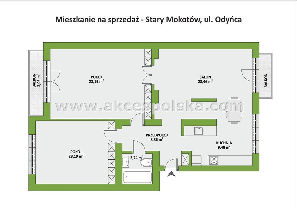 Mieszkanie trzypokojowe na sprzedaż Warszawa, Mokotów, Górny Mokotów, Odyńca  100m2 Foto 5