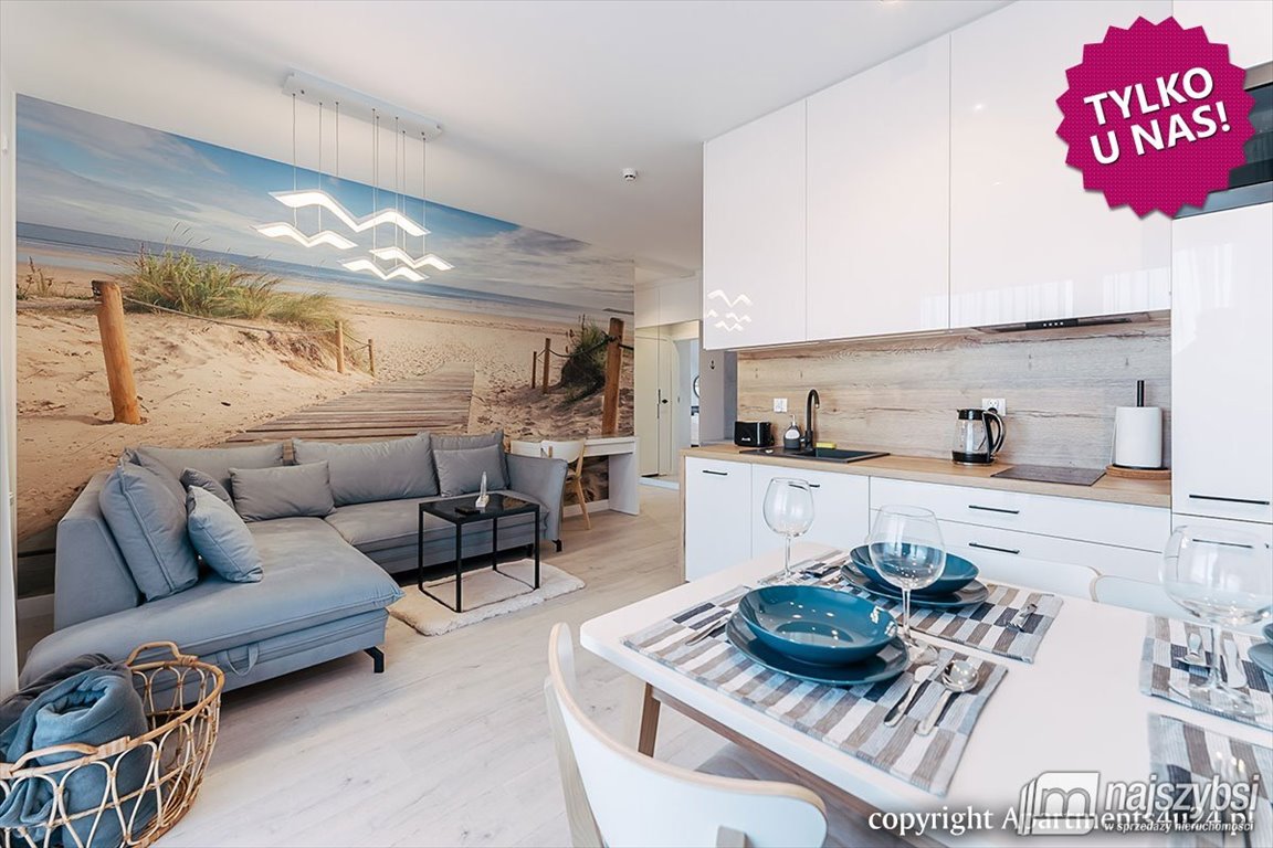 Nowoczesny apartament 38 m2 z tarasem i miejscem parkingowym Kołobrzeg, Miasto  38m2 Foto 1