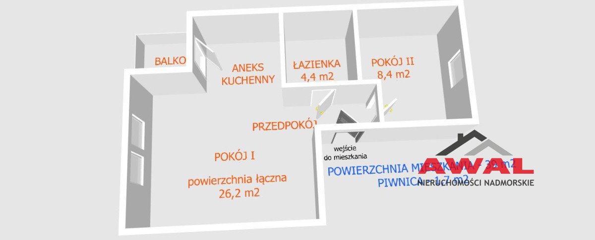 Mieszkanie dwupokojowe na sprzedaż Puck, Wejherowska  39m2 Foto 14