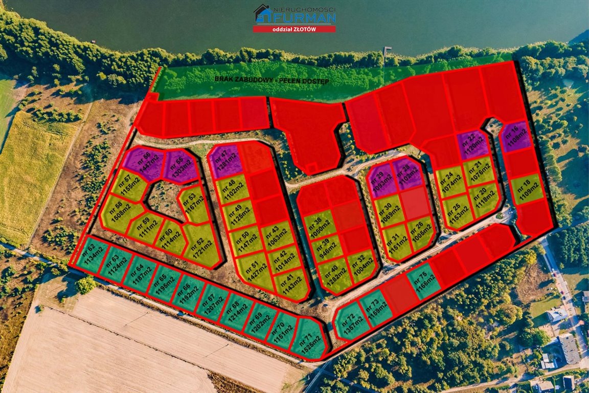 Polecam działkę 1124 m² nad jeziorem Zalesie w Złotowie Zalesie  1 124m2 Foto 1