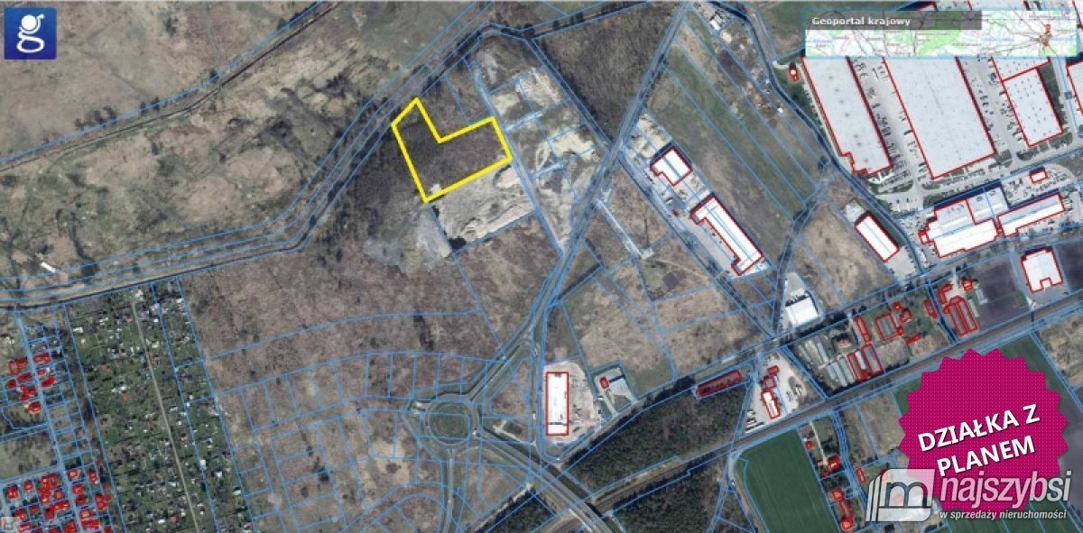 Działka inwestycyjna 15 000 m² w Dąbiu z mediami Szczecin, Dąbie  15 000m2 Foto 1