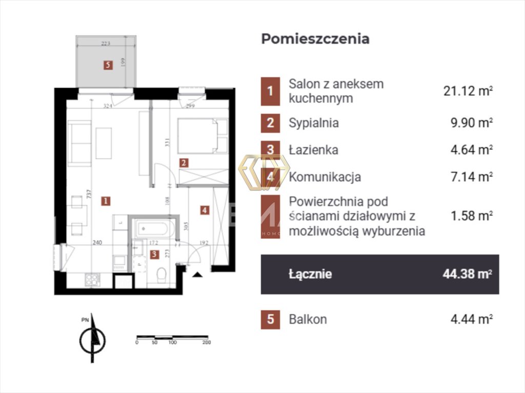 Mieszkanie dwupokojowe na sprzedaż Dąbrowa Górnicza, Przemysłowa  44m2 Foto 3