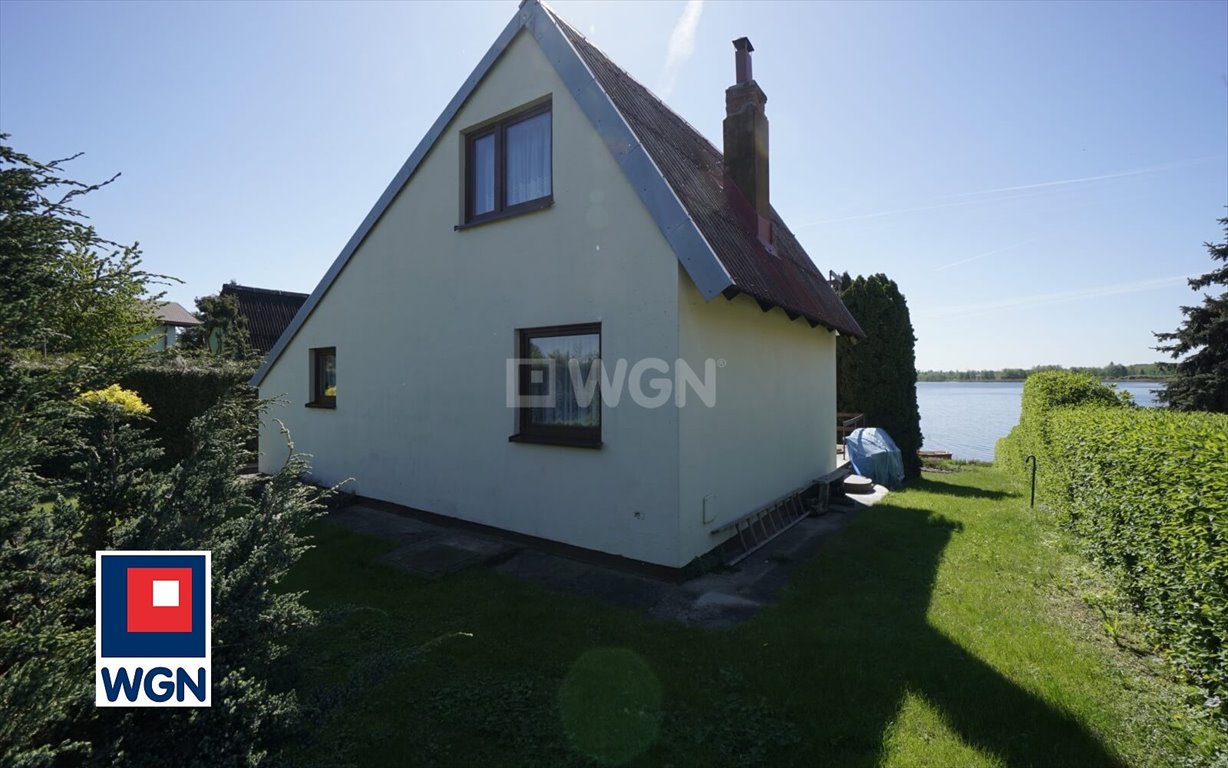 Działka z linią brzegową nad jeziorem Pątnowskim, murowany domek Łężyn, Łężyn, Łężyn  70m2 Foto 1