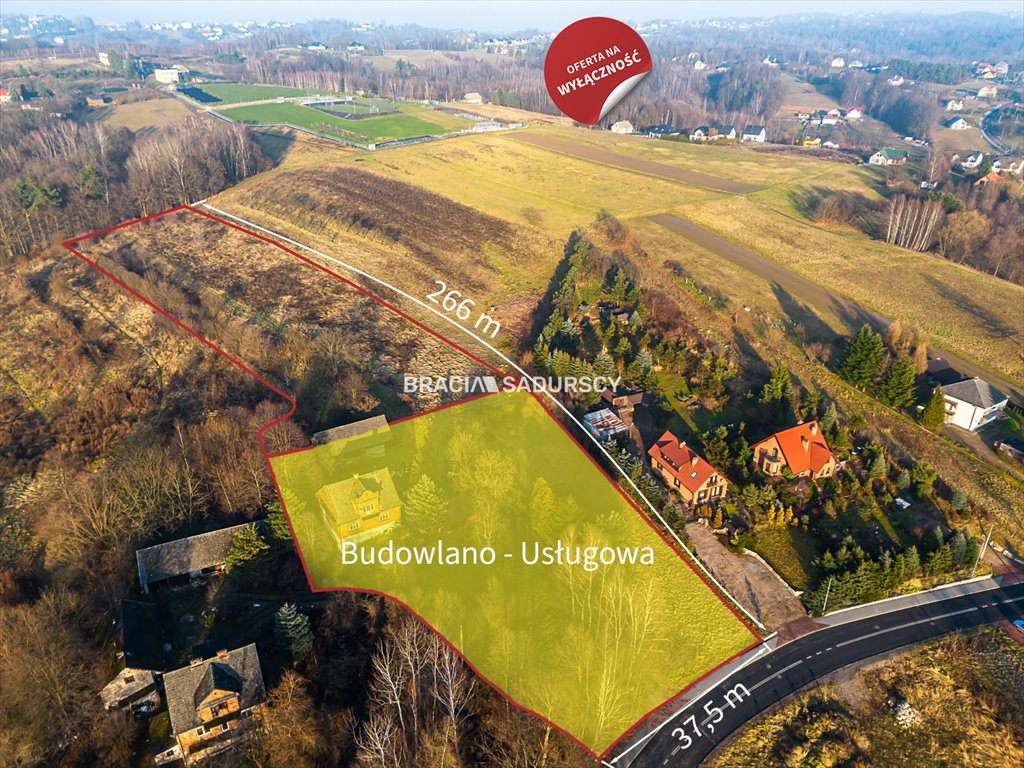 Działka inwestycyjna 1,3 ha z możliwością zabudowy bliźniaczej Włosań, Łobzowska  13 500m2 Foto 1