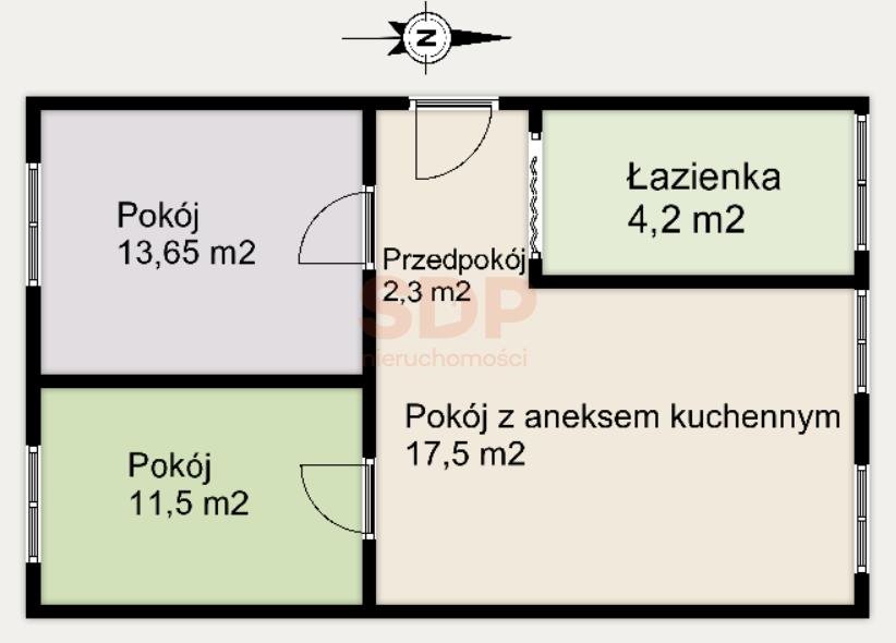 Mieszkanie trzypokojowe na sprzedaż Wrocław, Krzyki, Księże Małe, Chorzowska  48m2 Foto 3