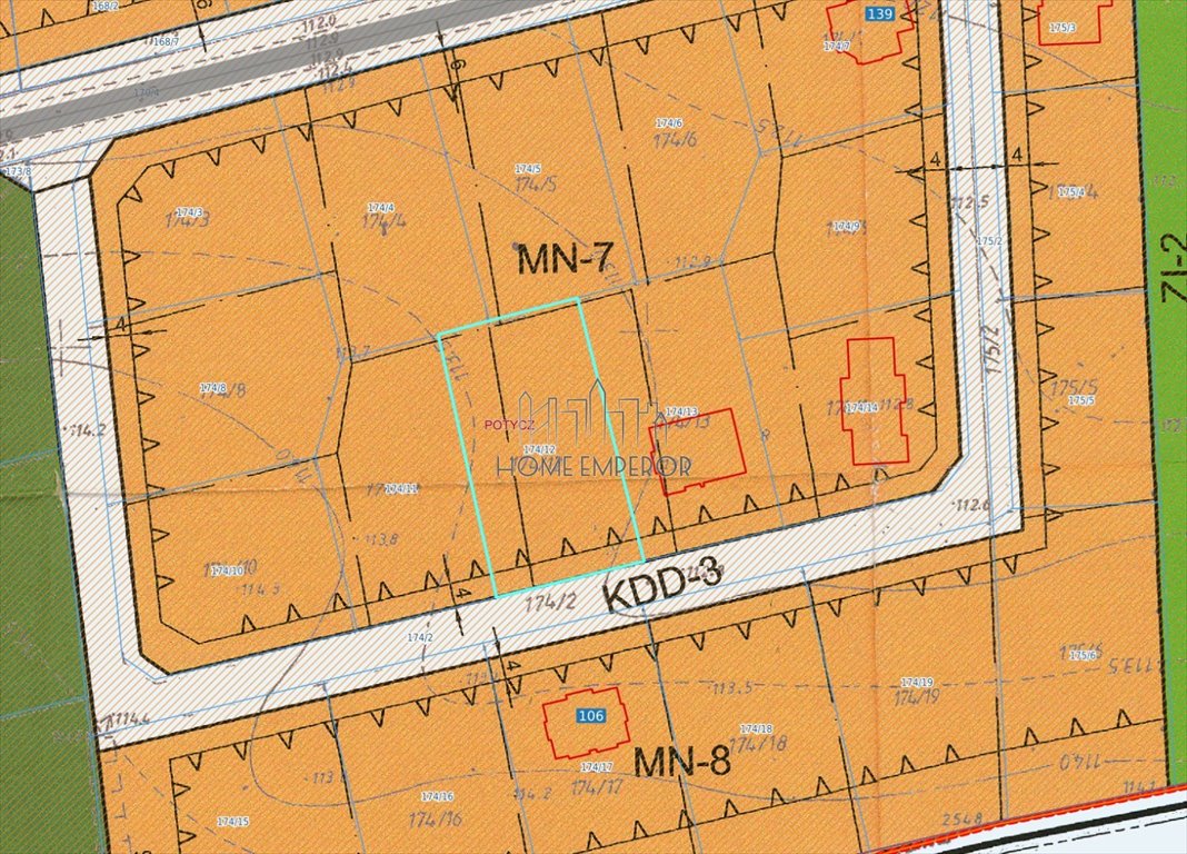 Działka 1166 m² pod dom jednorodzinny - media przy granicy Potycz  1 166m2 Foto 1