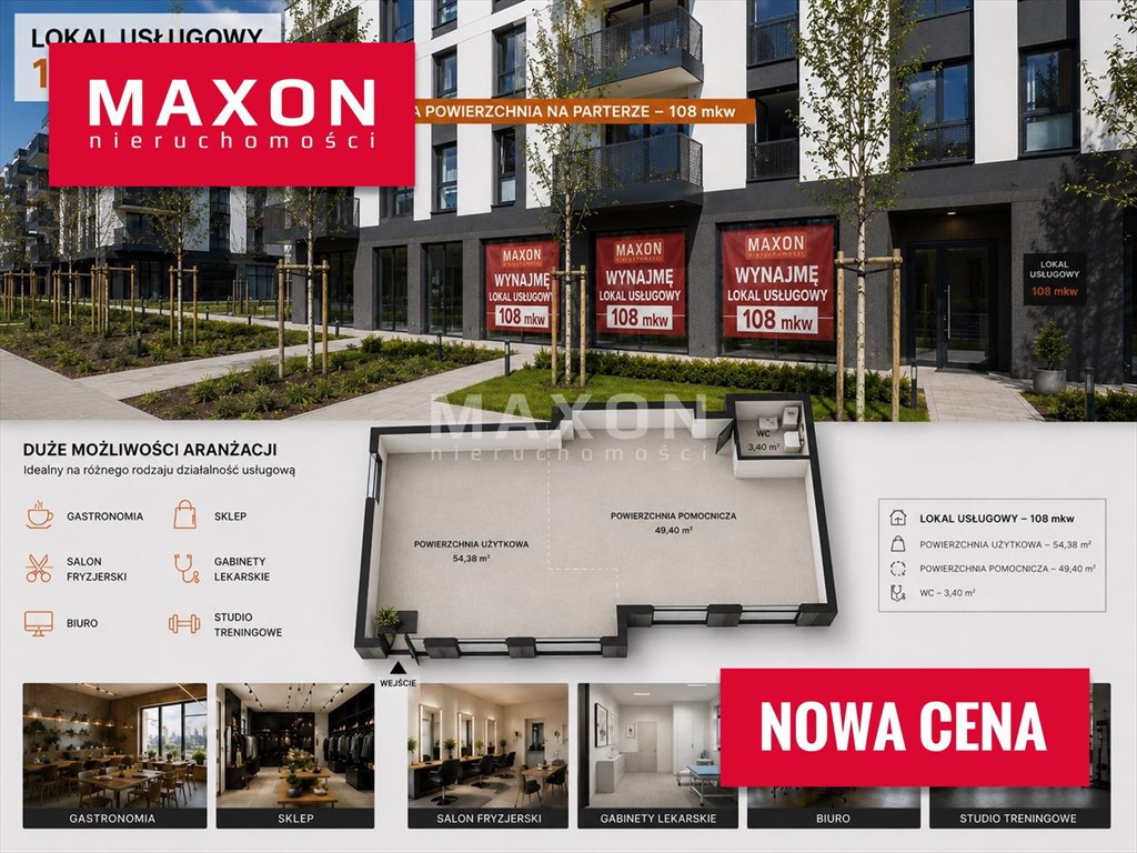 Lokal usługowy 108 m² z witrynami, idealny na biznes Warszawa, Praga-Południe, ul. Drwęcka  107m2 Foto 1