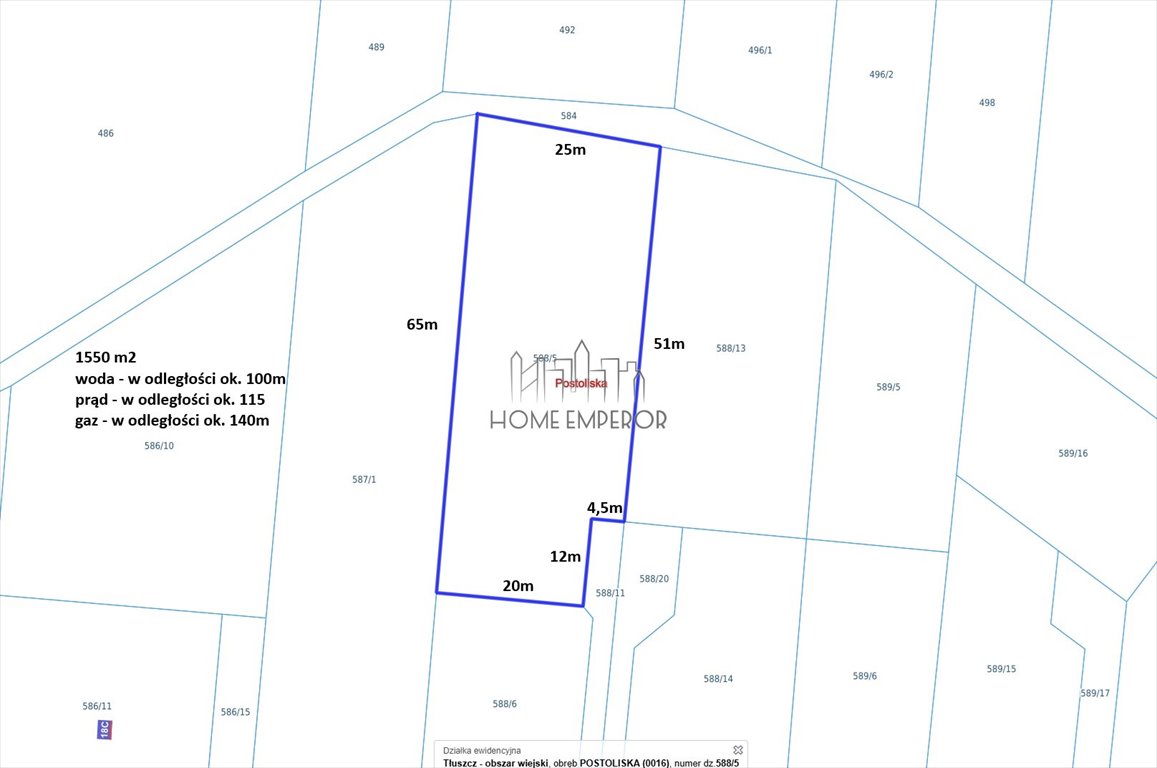 Działka budowlana na sprzedaż Postoliska, Zaciszna  1 550m2 Foto 1