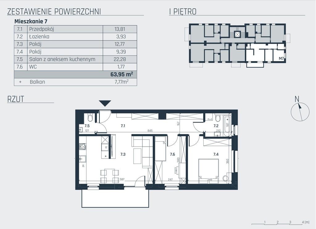 Mieszkanie trzypokojowe na sprzedaż Rzeszów  64m2 Foto 5