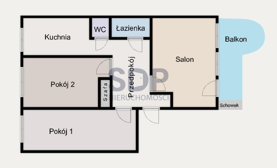Mieszkanie trzypokojowe na sprzedaż Wrocław, Fabryczna, Kozanów, Modra  60m2 Foto 6