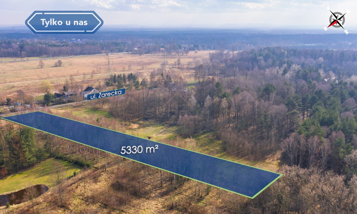 Działka 5330 m² w Myszkowie, zielona okolica, media Myszków, Żarecka  5 330m2 Foto 1