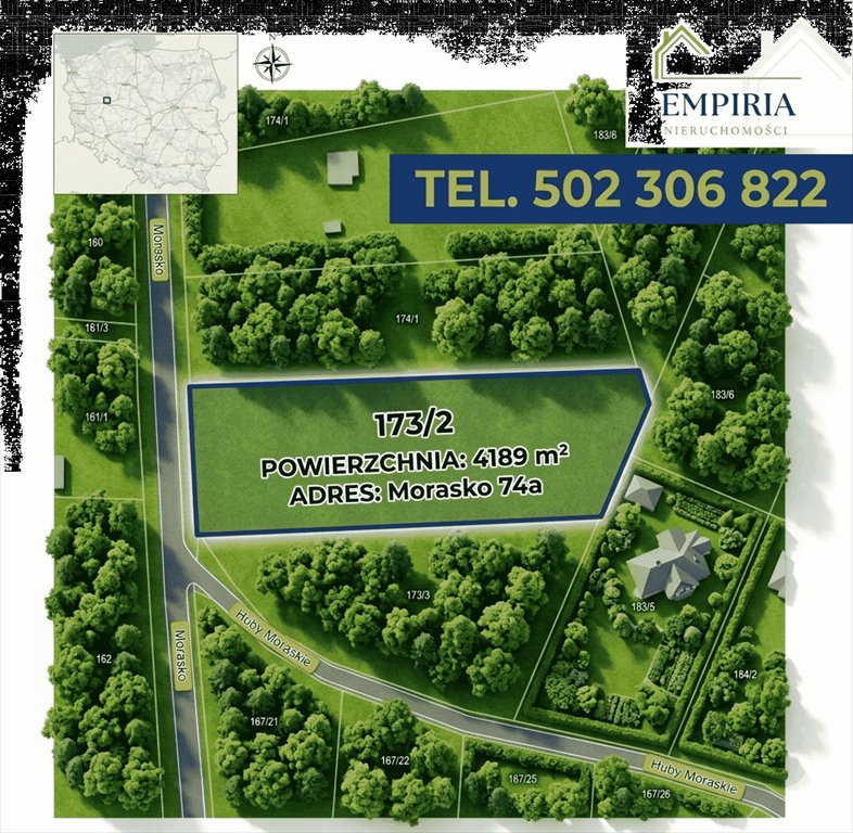 Działka pod zabudowę 4194 m² w Poznaniu - polecam! Poznań, Morasko-Radojewo, Morasko, Morasko 74  4 194m2 Foto 1