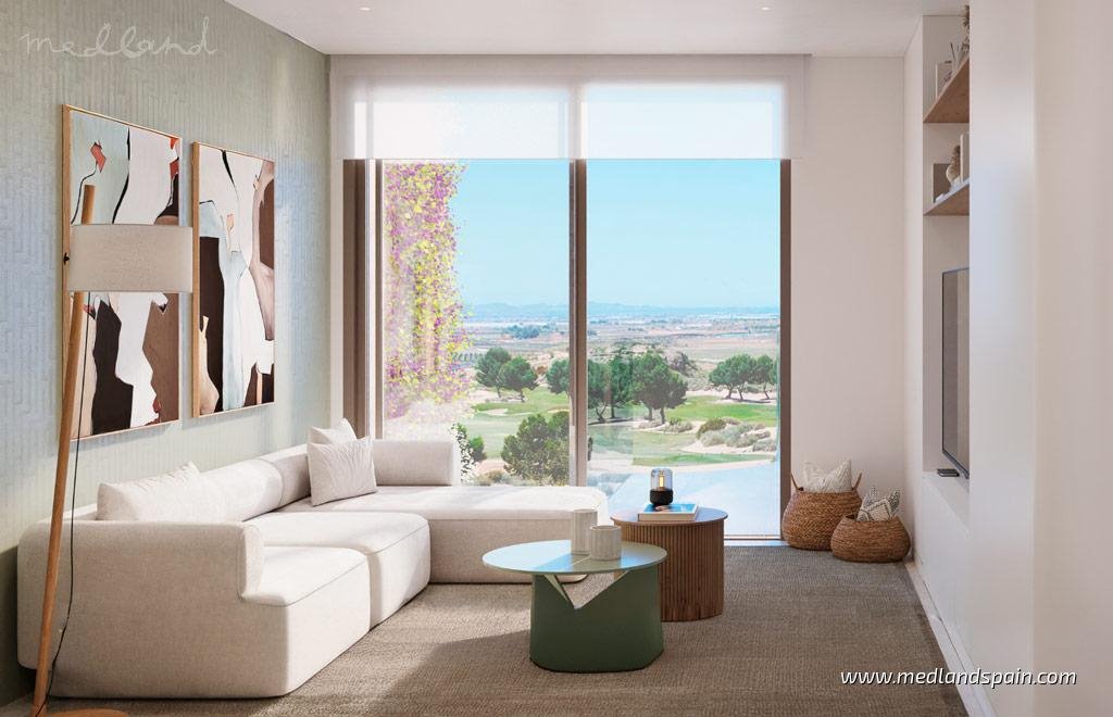 Nowoczesne 2- i 3-pokojowe apartamenty z widokiem na pole golfowe Hiszpania, Murcja  86m2 Foto 1