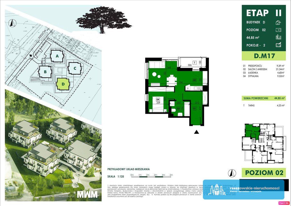 Mieszkanie dwupokojowe na sprzedaż Rzeszów, Przybyszówka, Dębicka  45m2 Foto 5